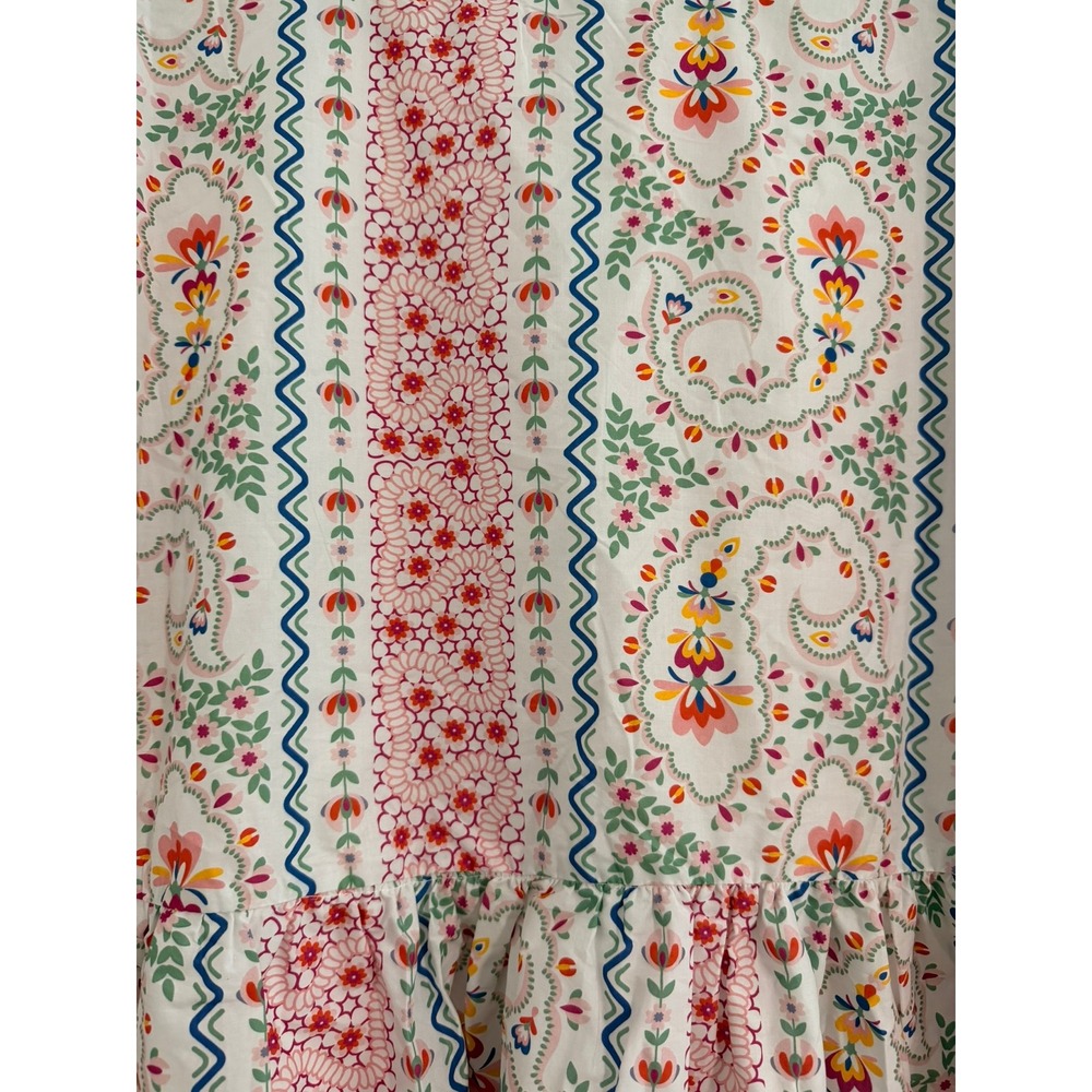 Chic Soul Floral Paisley Babydoll Dress Womens 1X Cotton Bright Preppy Teacher - Picture 7 of 7